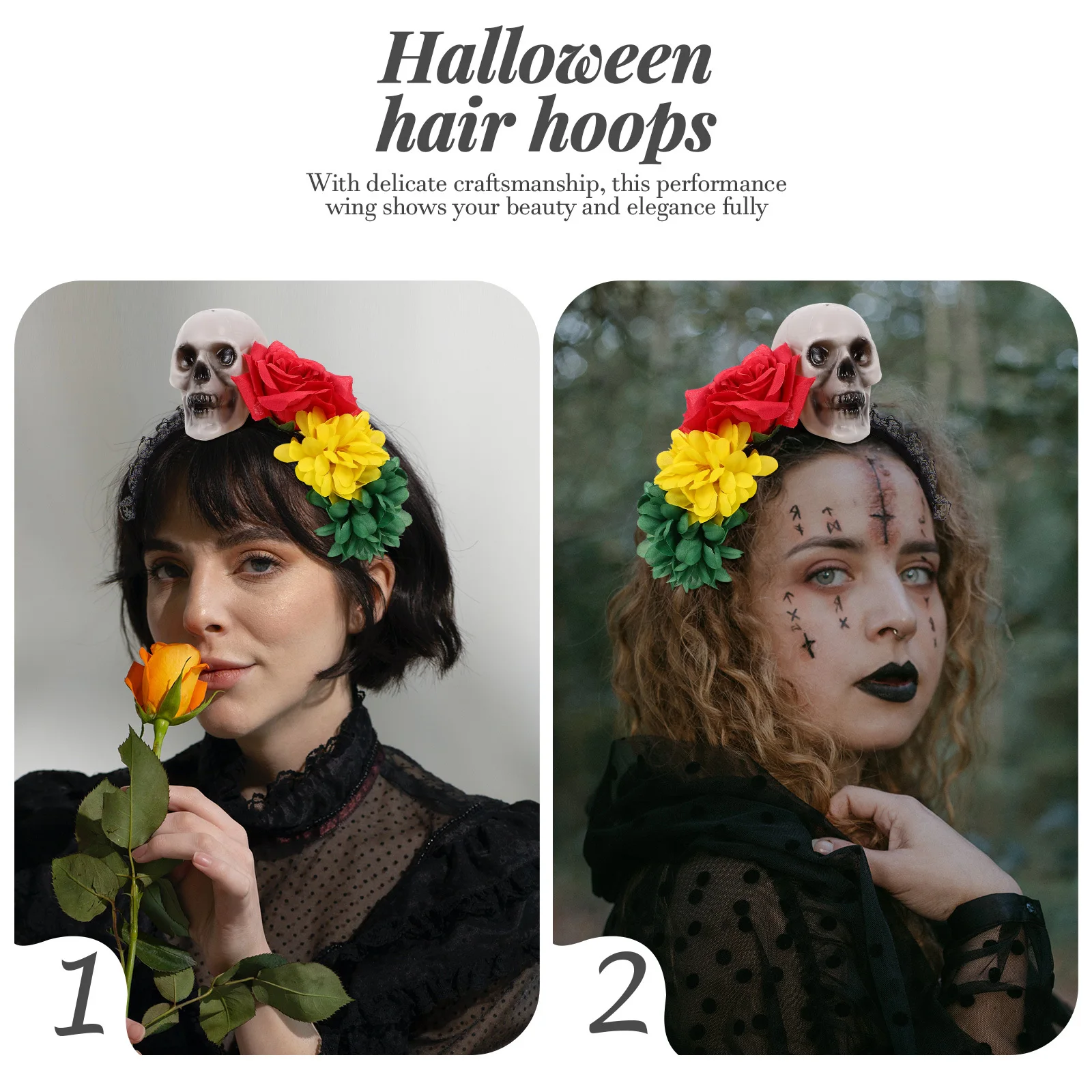 Skull Headdress DIY Hair Decoration Rose Headband Halloween Bands Fashion Headpiece for Women Fabric Floral
Skull Headdress DIY Hair Decoration Rose Headband Halloween Bands Fashion Headpiece for Women Fabric Floral