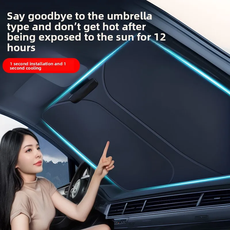 Car Windshield Sun Shade - Heat Reflective Sunshield for Parking, Universal Front Window Cover Auto Sun Protector 
Car Windshield Sun Shade - Heat Reflective Sunshield for Parking, Universal Front Window Cover Auto Sun Protector