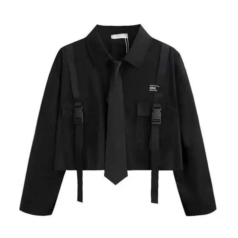 High Street Contrast Patchwork Loose Shirt Tops Long Sleeve Polo Neck Youth Short Casual Blouse Trend Fashion Y2K Women Clothing
High Street Contrast Patchwork Loose Shirt Tops Long Sleeve Polo Neck Youth Short Casual Blouse Trend Fashion Y2K Women Clothing