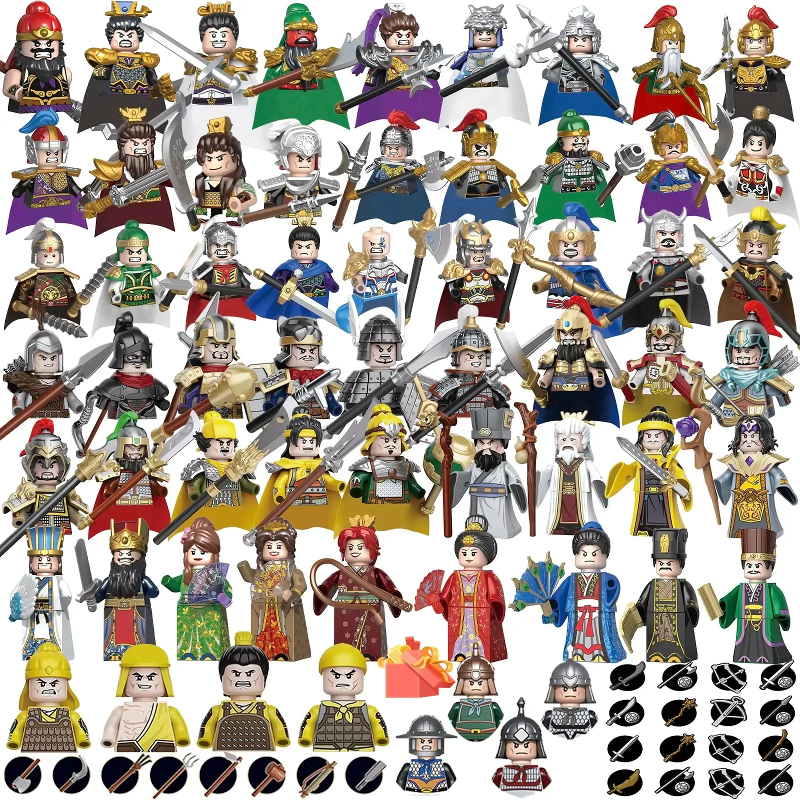 Bloques de construcción Tres Reinos historia china, figuras MOC héroe soldado, espadas y armas, juguetes educativos para niños
Bloques de construcción Tres Reinos historia china, figuras MOC héroe soldado, espadas y armas, juguetes educativos para niños