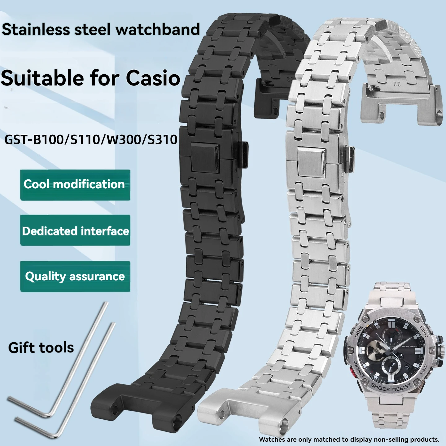 GST-W300/S310/400G/410 Steel Watchband For Casio GST-B100 Concave Interface Watch Strap Men Bracelet Modified AP watch strap
GST-W300/S310/400G/410 Steel Watchband For Casio GST-B100 Concave Interface Watch Strap Men Bracelet Modified AP watch strap