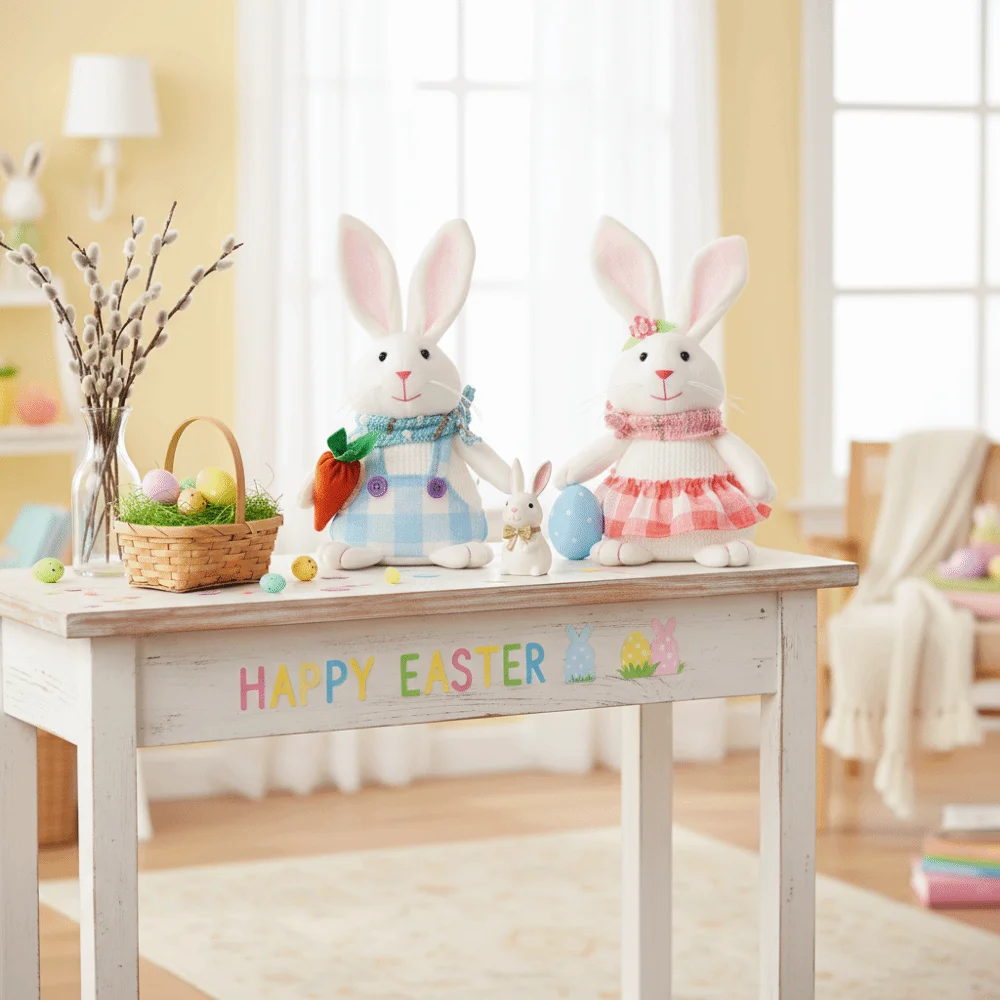 Cute Easter Rabbit Ornaments Plush Fabric Plush Easter Decorative Rabbit Sitting Figurine Decorative Easter Rabbit Doll
Cute Easter Rabbit Ornaments Plush Fabric Plush Easter Decorative Rabbit Sitting Figurine Decorative Easter Rabbit Doll