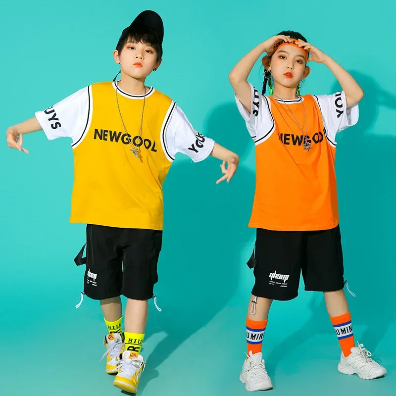 Boys Hip Hop Clothing Kids Street Wear Girls Short Sleeves Jazz Dance Costumes Stage K-pop Outfits Ballroom Dance Wear XS7722
Boys Hip Hop Clothing Kids Street Wear Girls Short Sleeves Jazz Dance Costumes Stage K-pop Outfits Ballroom Dance Wear XS7722