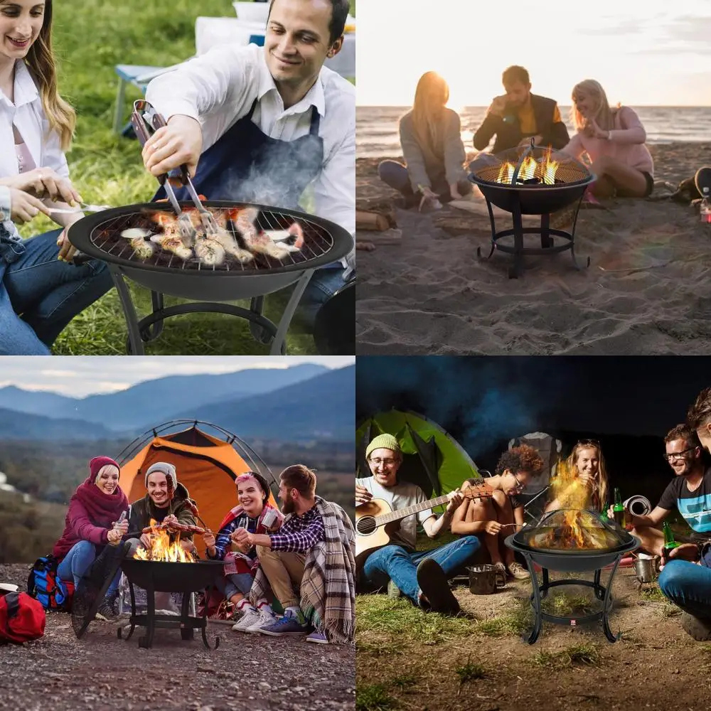 Mesh Spark Screen Fire Pit BBQ Grill with Cover and Poker
Mesh Spark Screen Fire Pit BBQ Grill with Cover and Poker