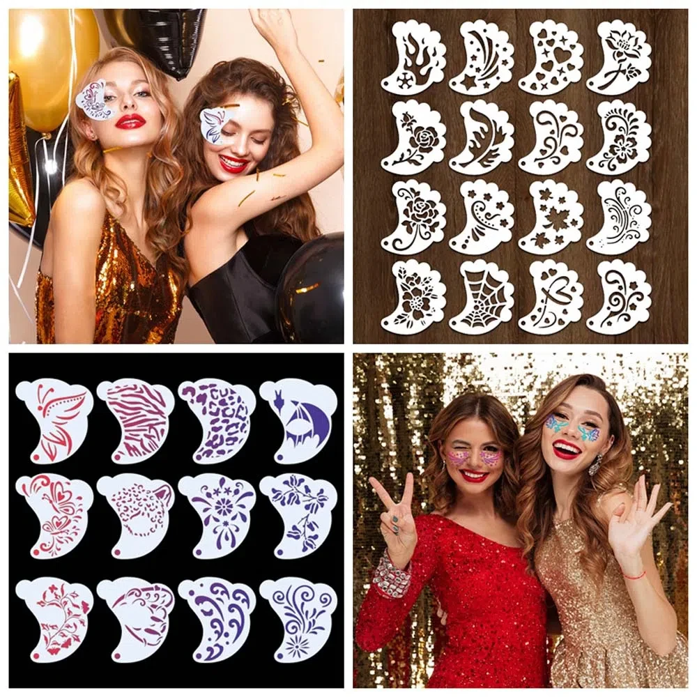 Reusable Face Paint Templates Hollowed Multiple Pattern Body Art Paint Stencils Flowers Leaves Easy Use DIY Makeup Tools
Reusable Face Paint Templates Hollowed Multiple Pattern Body Art Paint Stencils Flowers Leaves Easy Use DIY Makeup Tools