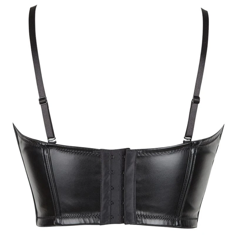 E56A Women Gothic Punk Faux Leather Corset Camisole Sexy V-Neck Push Up Bustier Crop Top Vintage for Cross Strappy Spaghetti Bra
E56A Women Gothic Punk Faux Leather Corset Camisole Sexy V-Neck Push Up Bustier Crop Top Vintage for Cross Strappy Spaghetti Bra