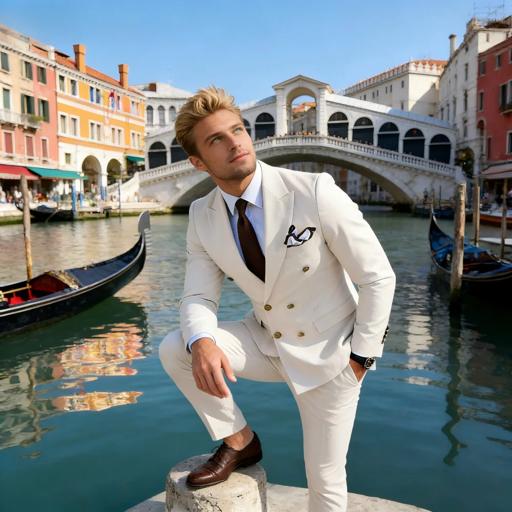 Мужской смокинг, деловой деловой костюм из 2 предметов, двубортный пиджак с остроконечными лацканами и брюки, комплект для свадьбы, жениха, официальной вечеринки
Мужской смокинг, деловой деловой костюм из 2 предметов, двубортный пиджак с остроконечными лацканами и брюки, комплект для свадьбы, жениха, официальной вечеринки