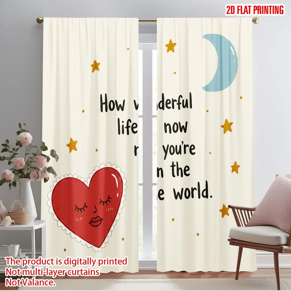 2pcs 2D flat printing Drapes How Wonderful Life You Polyester Fabric Without Electricity Festive Holiday Perfect for Indoor
2pcs 2D flat printing Drapes How Wonderful Life You Polyester Fabric Without Electricity Festive Holiday Perfect for Indoor