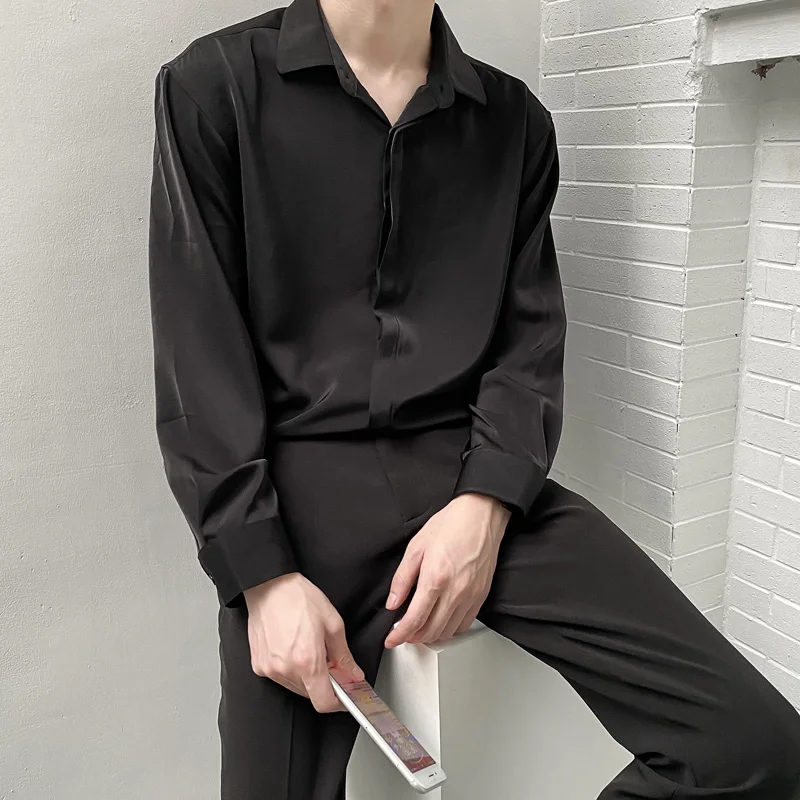 Spring New Men Silk Casual Shirts Chemise Homme Long Sleeve Coat Korean Of The Pure Color Simple Loose Male Non-iron Shirt
Spring New Men Silk Casual Shirts Chemise Homme Long Sleeve Coat Korean Of The Pure Color Simple Loose Male Non-iron Shirt