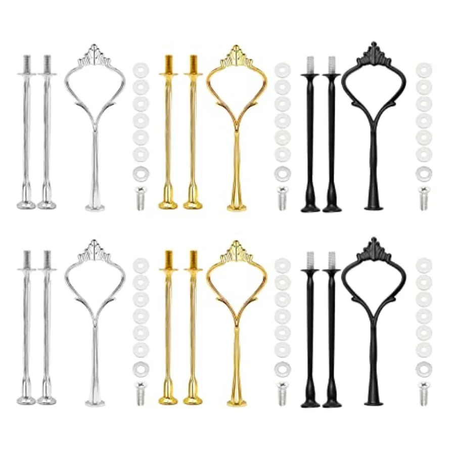 6 Sets Cake Tier Stacking Kit - 3 Tier Stand with Crown Type Cake Tray, Fruit Tray and Silicon Molds Tiered Tray Hardware Kits
6 Sets Cake Tier Stacking Kit - 3 Tier Stand with Crown Type Cake Tray, Fruit Tray and Silicon Molds Tiered Tray Hardware Kits
