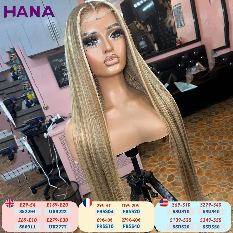 200% Density 7x5 Lace Closure Wig Highlights Ash Blonde Colored Straight 13X4 13x6 Lace Frontal Wig Human Hair Wigs For Women
200% Density 7x5 Lace Closure Wig Highlights Ash Blonde Colored Straight 13X4 13x6 Lace Frontal Wig Human Hair Wigs For Women