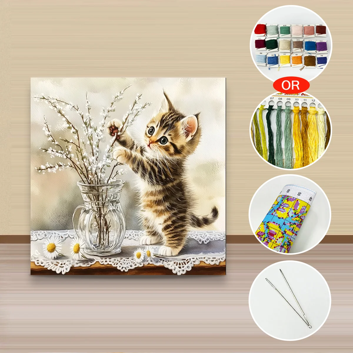 1 шт., 40x40 см/15,74 дюйма, набор для вышивания крестиком 11CT/14CT, подарок на День святого Валентина, набор для вышивания к празднику, с изображением котенка.
1 шт., 40x40 см/15,74 дюйма, набор для вышивания крестиком 11CT/14CT, подарок на День святого Валентина, набор для вышивания к празднику, с изображением котенка.