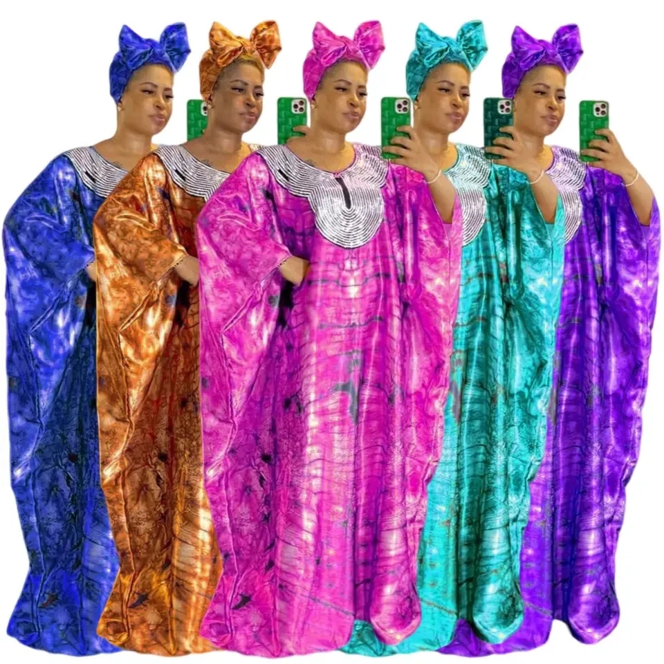 African Dresses for Women Summer Elegant African Half Sleeve Polyester Sequined Blue Orange Green Purple Long Dress Muslim Abaya
African Dresses for Women Summer Elegant African Half Sleeve Polyester Sequined Blue Orange Green Purple Long Dress Muslim Abaya