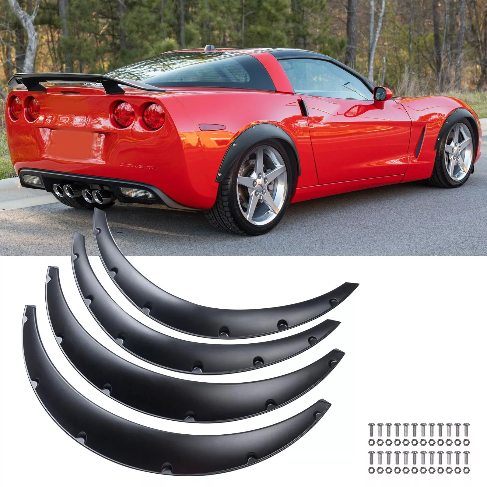 For Chevrolet Corvette C3 C4 C5 C6 4Pcs Fender Flares Wide Body Kit Wheel Arches Black
For Chevrolet Corvette C3 C4 C5 C6 4Pcs Fender Flares Wide Body Kit Wheel Arches Black