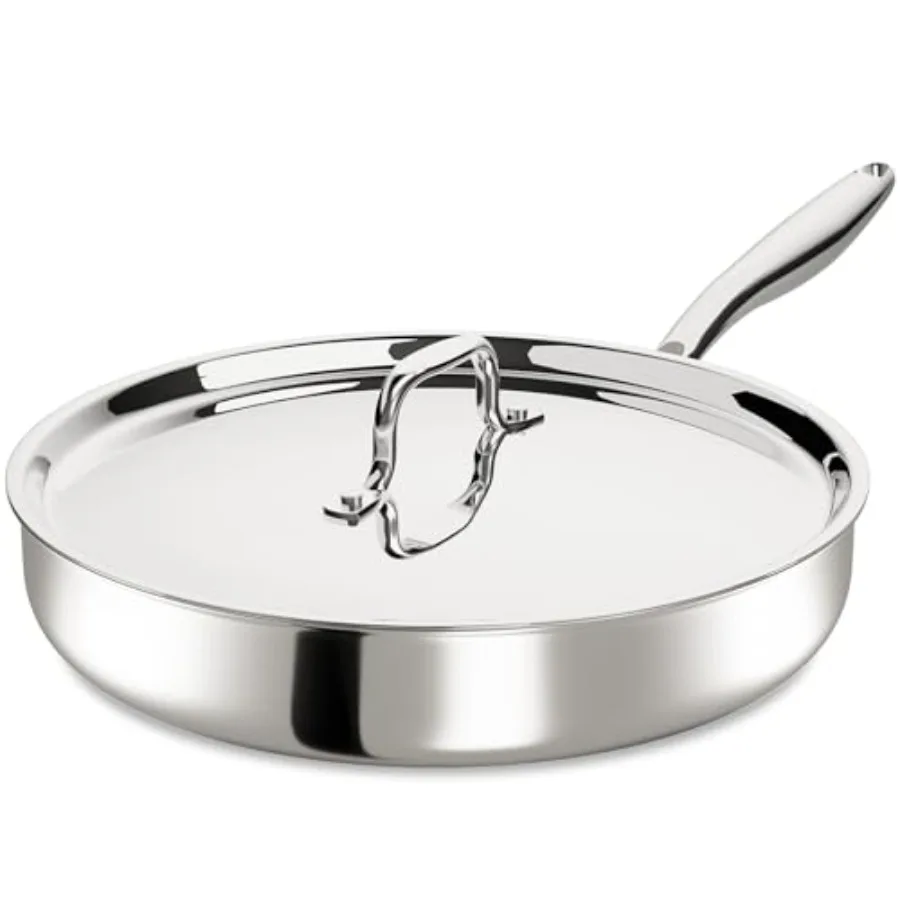 12 Inch Tri-Ply Stainless Steel Frying Pan Frying Pan with Lid PFOA/PTFE Free Skillet Induction Cooking Pans Dishwasher and Ove
12 Inch Tri-Ply Stainless Steel Frying Pan Frying Pan with Lid PFOA/PTFE Free Skillet Induction Cooking Pans Dishwasher and Ove