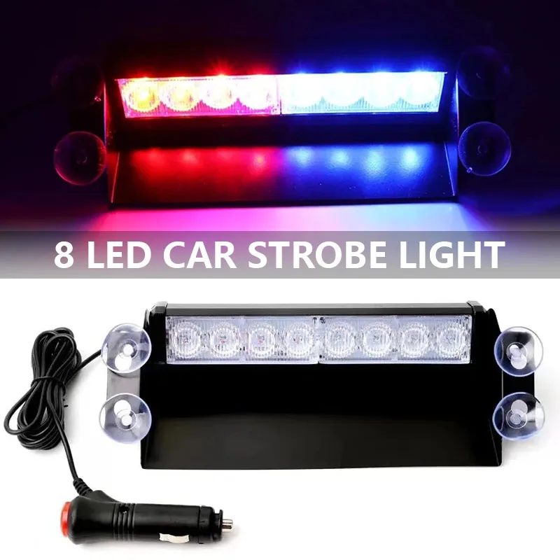 8LED Universal Car Strobe Light DRL Day Running Flashing Emergency Light Red Blue Vehicle Windshield Warning Signal Lamp
8LED Universal Car Strobe Light DRL Day Running Flashing Emergency Light Red Blue Vehicle Windshield Warning Signal Lamp