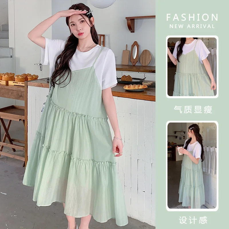 Pregnant Women's Dress 2025 Summer Korean Version Spliced Camisole Skirt Fake Two Loose and Sweet Dresses
Pregnant Women's Dress 2025 Summer Korean Version Spliced Camisole Skirt Fake Two Loose and Sweet Dresses