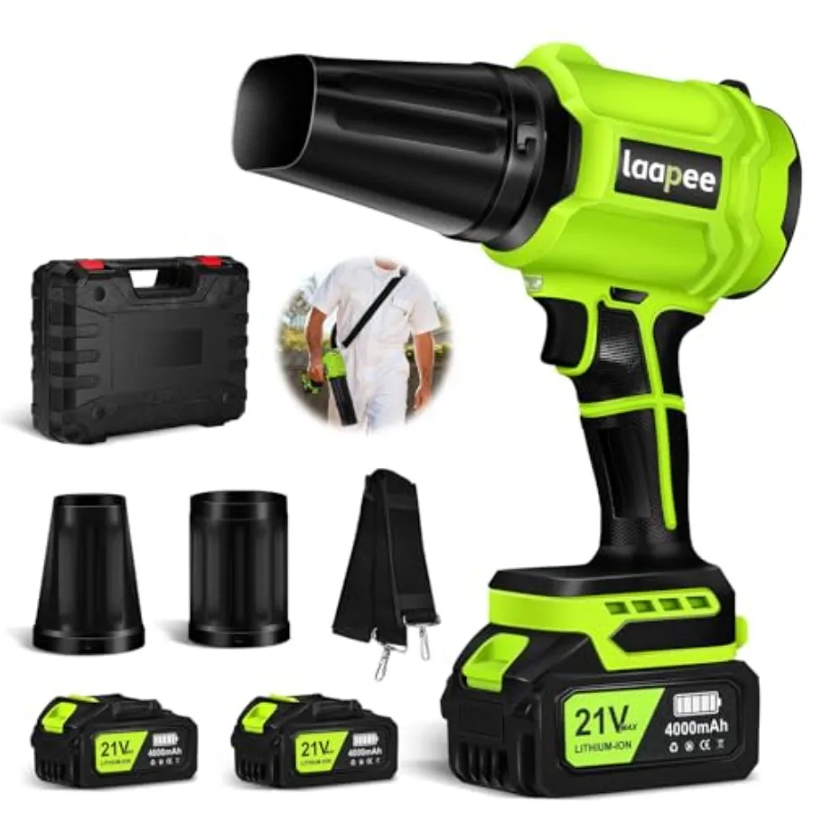 Leaf Blower CordlessBattery Powered 800 000 RPM Electric Leaf Blower with 2 x 4.0Ah Battery and Charger Handheld Blowers for La
Leaf Blower CordlessBattery Powered 800 000 RPM Electric Leaf Blower with 2 x 4.0Ah Battery and Charger Handheld Blowers for La
