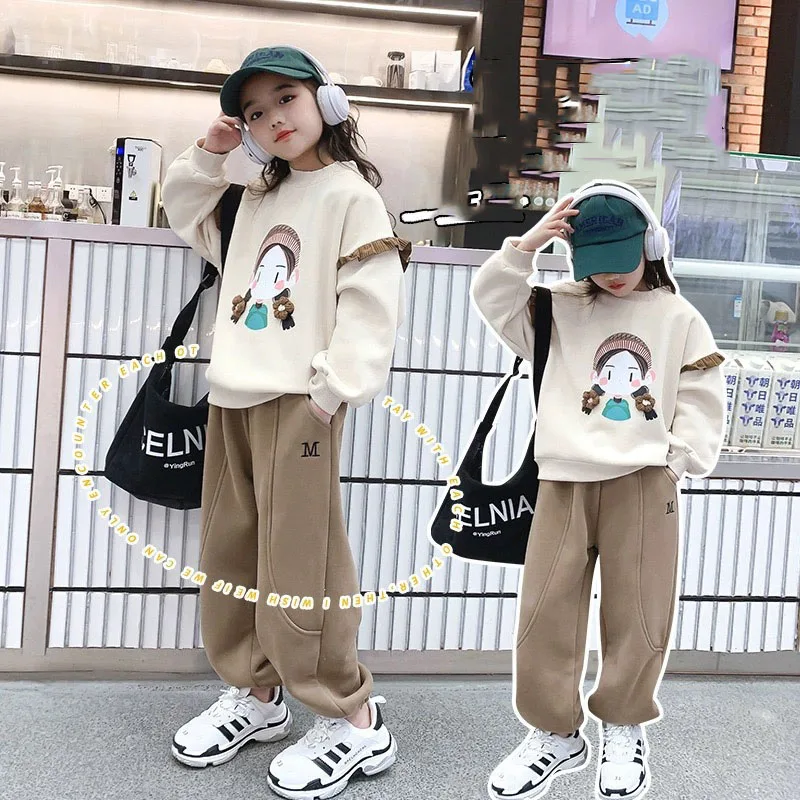 Korean Spring Autumn Junior Girl 2pcs Outfit Teenager Girl Cartoon Pullover Sweatshirts+Cotton Pencil Pants Kids Sports Suit
Korean Spring Autumn Junior Girl 2pcs Outfit Teenager Girl Cartoon Pullover Sweatshirts+Cotton Pencil Pants Kids Sports Suit