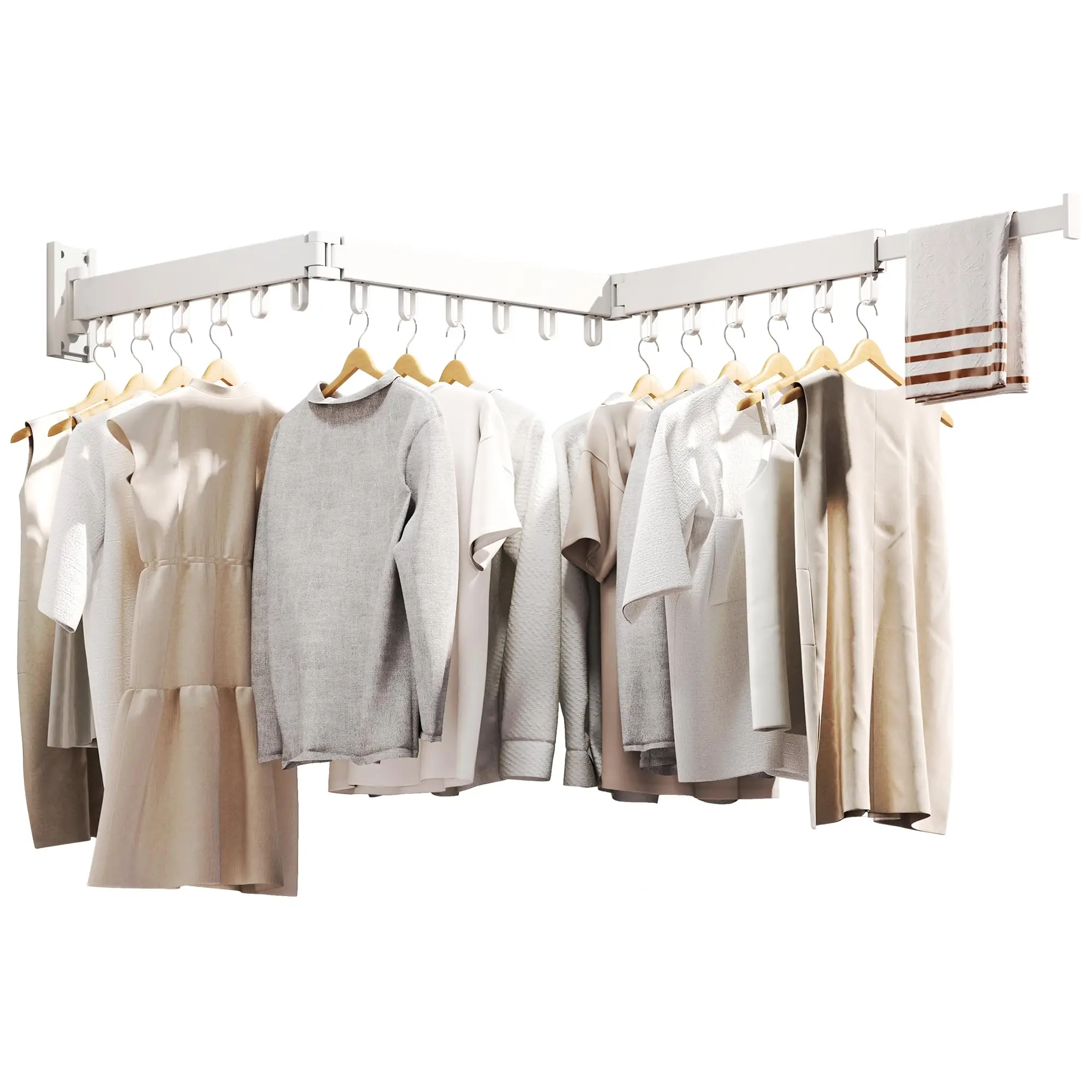 Wall Mounted Collapsible Retractable Clothes Drying Rack For Laundry
Wall Mounted Collapsible Retractable Clothes Drying Rack For Laundry