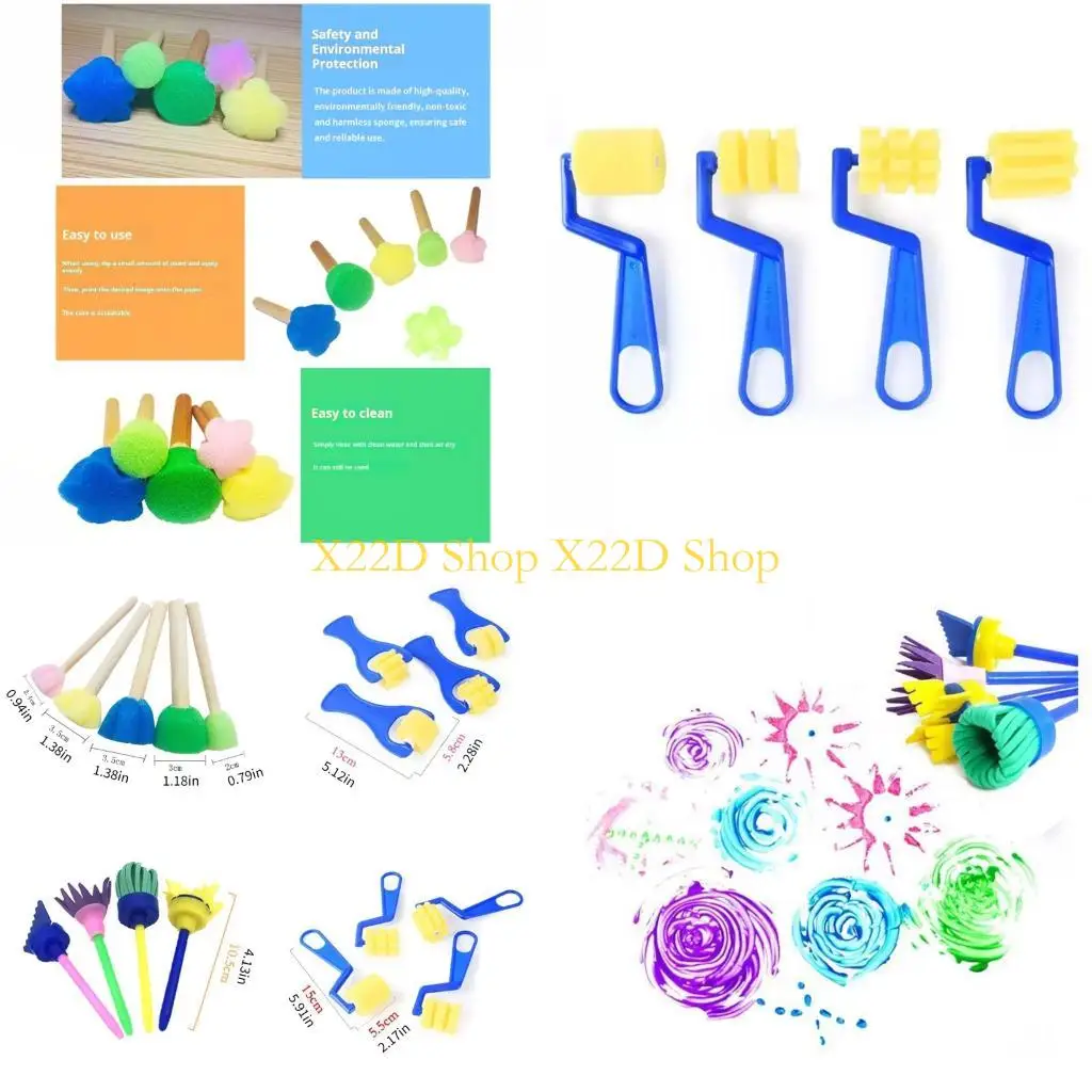 X22D Children Painting Tool With Soft Sponge Rollers And Foam Stamper For Doodling
X22D Children Painting Tool With Soft Sponge Rollers And Foam Stamper For Doodling