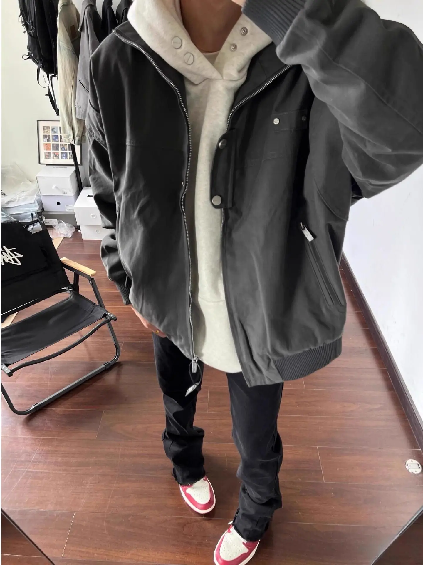 Ay Detroit Спецодежда Jaet ort Collar Мужская женская зимняя американская уличная крутая верхняя одежда Cleanfit
Ay Detroit Спецодежда Jaet ort Collar Мужская женская зимняя американская уличная крутая верхняя одежда Cleanfit