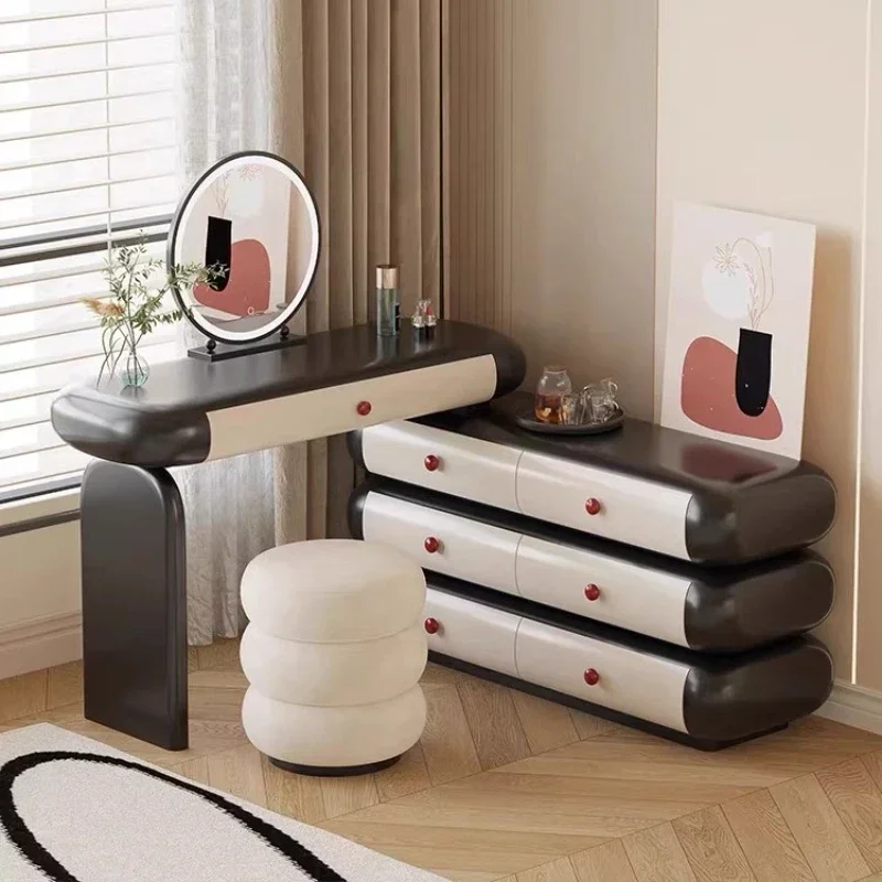 Modern Makeup Tablesolid Wood Luxury Modern Dresser Bedside Storage Cabinet Chest Cabinet Integrated Retro Style Bedroom Simple
Modern Makeup Tablesolid Wood Luxury Modern Dresser Bedside Storage Cabinet Chest Cabinet Integrated Retro Style Bedroom Simple