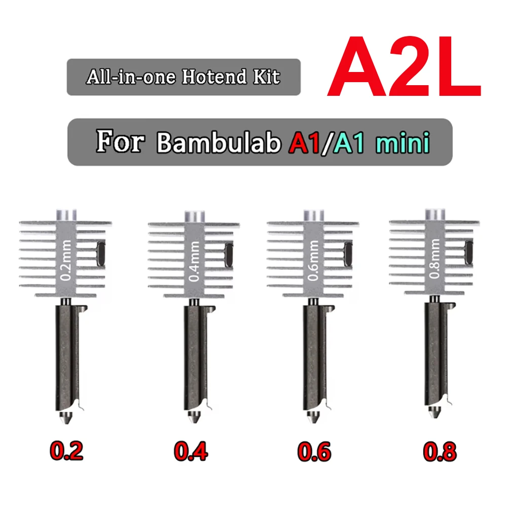 Upgraded Hotend For Bambu Lab A2L 0.2/0.4/0.6/0.8mm Hardened steel Nozzle For Bambu Lab A1/A1 Mini Fast Speed Hot End Assembly
Upgraded Hotend For Bambu Lab A2L 0.2/0.4/0.6/0.8mm Hardened steel Nozzle For Bambu Lab A1/A1 Mini Fast Speed Hot End Assembly