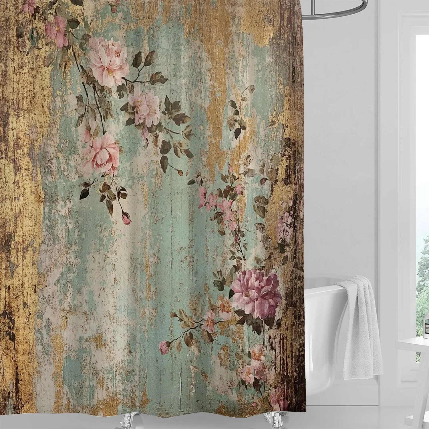 Open One Vintage Floral Print Shower Curtain, Window Curtain with 12 Hooks Curtain for Windows
Open One Vintage Floral Print Shower Curtain, Window Curtain with 12 Hooks Curtain for Windows