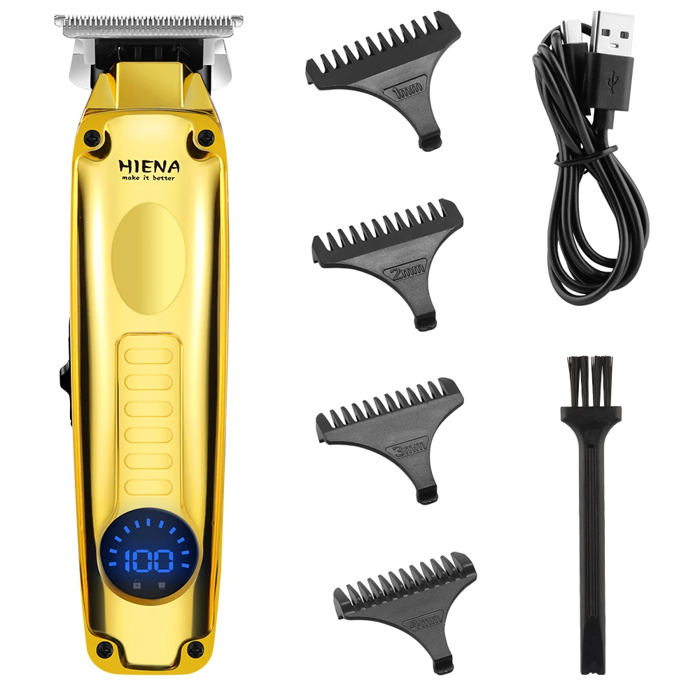 HIENA Professional Cordless Hair Clippers for Men, LCD Display, USB Rechargeable, T-Blade Trimmer with 4 Guide Combs
HIENA Professional Cordless Hair Clippers for Men, LCD Display, USB Rechargeable, T-Blade Trimmer with 4 Guide Combs