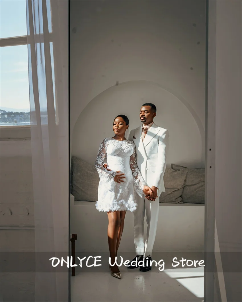Luxury Short Wedding Dress Women Elegant 2024 Tulle Beading Crystal Pearls O-Neck Long Sleeves Lace Vestidos De Novia With Veil
Luxury Short Wedding Dress Women Elegant 2024 Tulle Beading Crystal Pearls O-Neck Long Sleeves Lace Vestidos De Novia With Veil