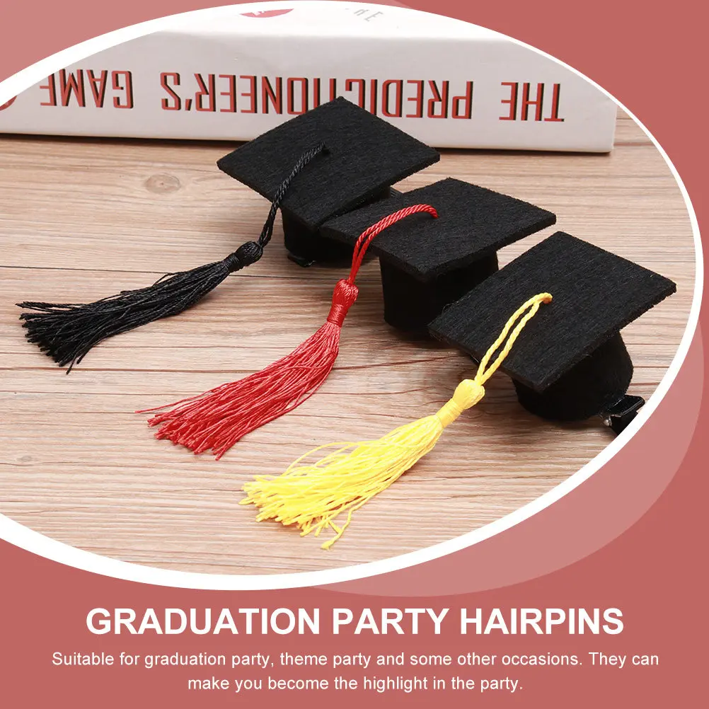 2Pcs Graduation Hat Hair Clips Mini Doctoral Cap Hairpins for Graduation Party Ceremony Theme Events Photo Props Fun Decor
2Pcs Graduation Hat Hair Clips Mini Doctoral Cap Hairpins for Graduation Party Ceremony Theme Events Photo Props Fun Decor