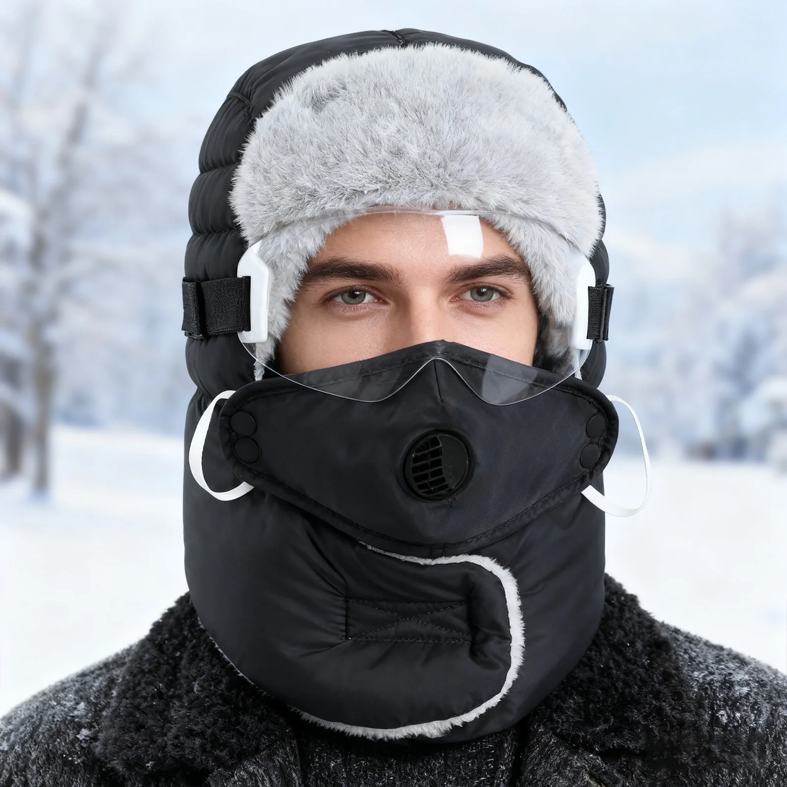 Windproof Warm Hat For Men And Women Trendy Thickened Plush Ushanka With Goggles Outdoor Cycling Riding Skiing Windproof Caps
Windproof Warm Hat For Men And Women Trendy Thickened Plush Ushanka With Goggles Outdoor Cycling Riding Skiing Windproof Caps