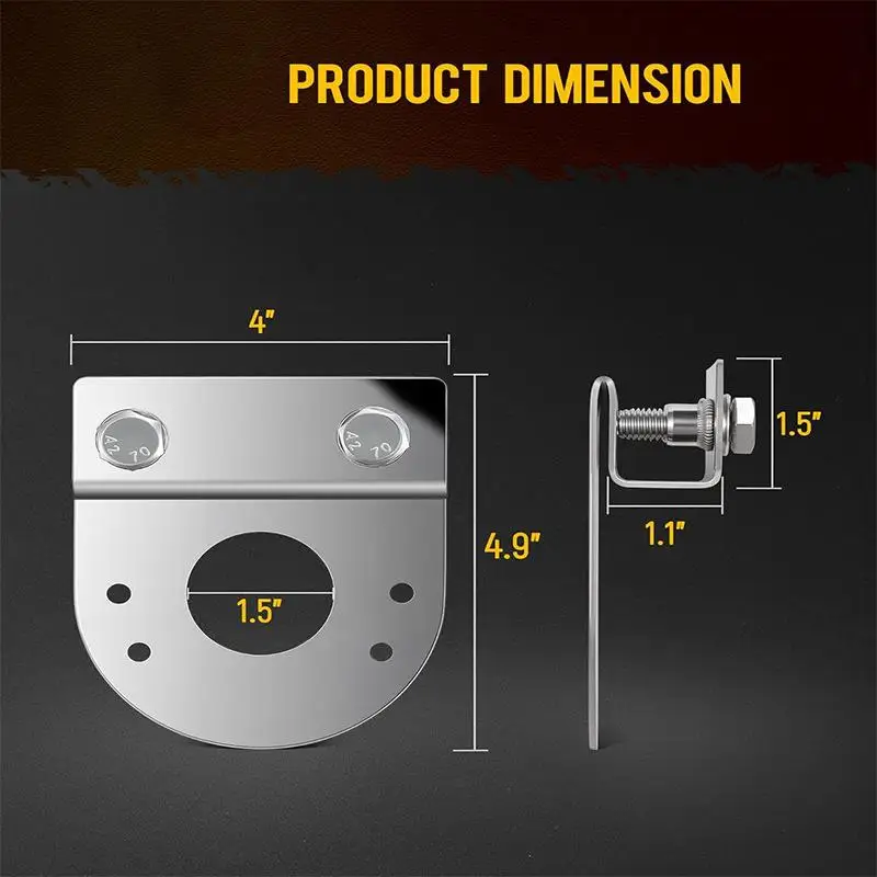 Premium Mounting Bracket for Watermelon LED Lights Heavy Duty Stainless Steel Lamp Support for Pickup Truck Frame Rails
Premium Mounting Bracket for Watermelon LED Lights Heavy Duty Stainless Steel Lamp Support for Pickup Truck Frame Rails