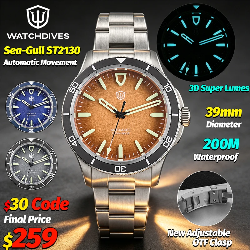 Watchdives Premier WD0019 ST2130 Automatic Mens Watch 3D Lume Indices Sapphire Exhibition Back 20ATM OTF Clasp Luxury Watches
Watchdives Premier WD0019 ST2130 Automatic Mens Watch 3D Lume Indices Sapphire Exhibition Back 20ATM OTF Clasp Luxury Watches