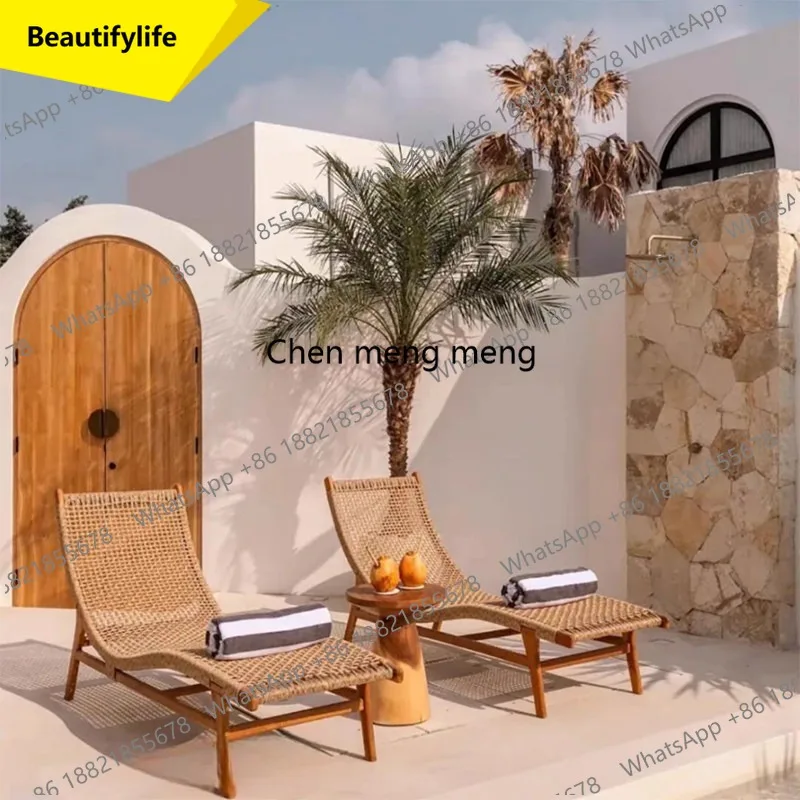 X188 Outdoor rattan teak bed courtyard outdoor creative open-air waterproof and anti-corrosion swimming pool scenic lounge chair
X188 Outdoor rattan teak bed courtyard outdoor creative open-air waterproof and anti-corrosion swimming pool scenic lounge chair