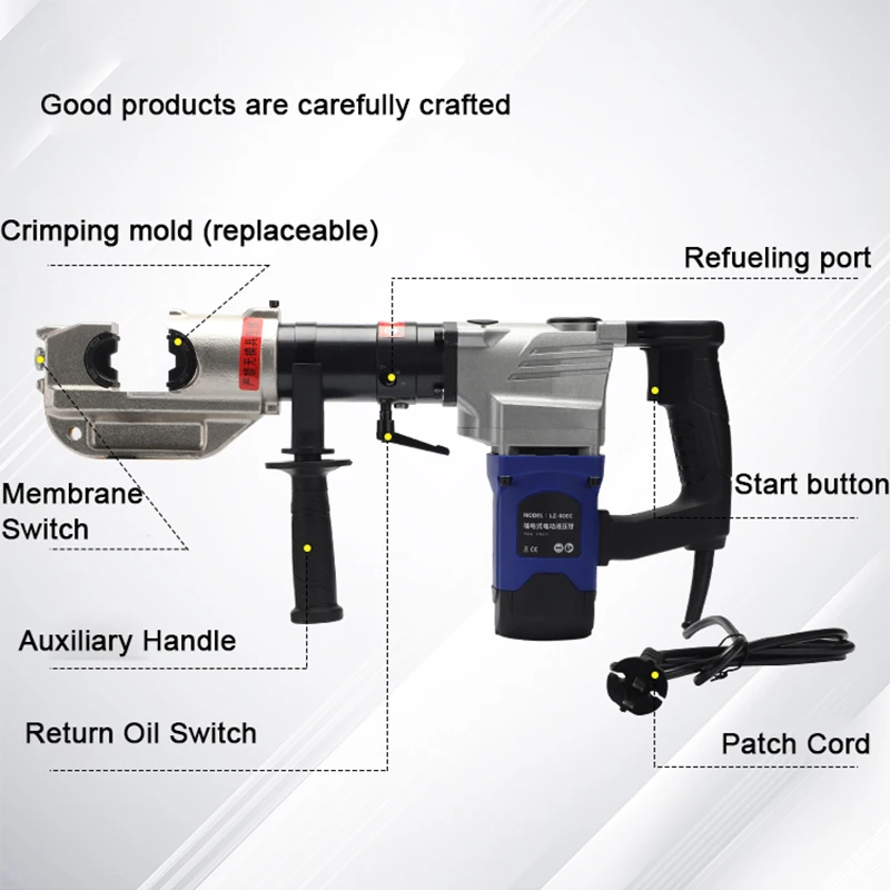 Crimping Pliers Cable Cutter Tools 220V Electric Hydraulic Pliers Copper And Aluminum Terminal Crimping Pliers
Crimping Pliers Cable Cutter Tools 220V Electric Hydraulic Pliers Copper And Aluminum Terminal Crimping Pliers