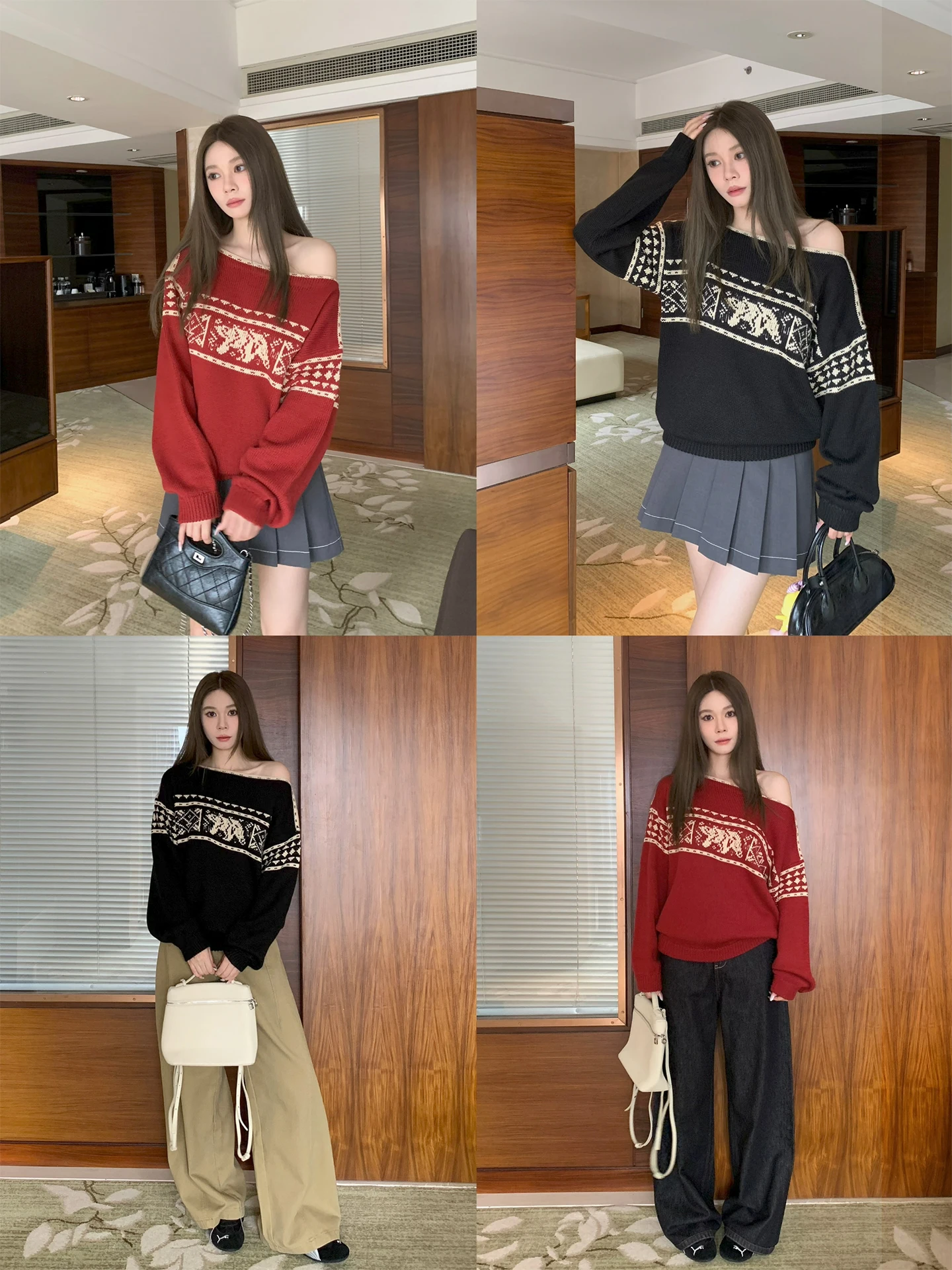 Brooklyn Fair Isle Knit Sweater Women's oulder Slanting Floral Embroidery High Quali Knittedwear Fall Vintage Sle
Brooklyn Fair Isle Knit Sweater Women's oulder Slanting Floral Embroidery High Quali Knittedwear Fall Vintage Sle