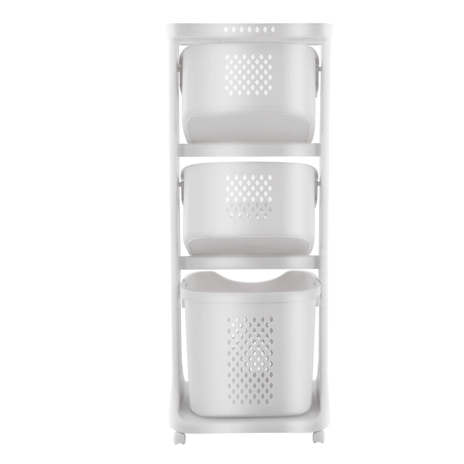 White PP Rolling Laundry Basket with 4 Wheels 2 Brake Wheels Freestanding Modern Injection Molding Dirty Clothes Sorter Cart Multi Compartment Storage Hamper for Bedroom Bathroom Household Clothing Organizer
White PP Rolling Laundry Basket with 4 Wheels 2 Brake Wheels Freestanding Modern Injection Molding Dirty Clothes Sorter Cart Multi Compartment Storage Hamper for Bedroom Bathroom Household Clothing Organizer