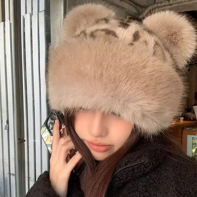 Cute Bear ear Fluffy Fur Bucket Hat for Women's Winter Hat Windproof Ear Protection Cap Plush Fisherman Hat Snowy Day Panama Cap
Cute Bear ear Fluffy Fur Bucket Hat for Women's Winter Hat Windproof Ear Protection Cap Plush Fisherman Hat Snowy Day Panama Cap