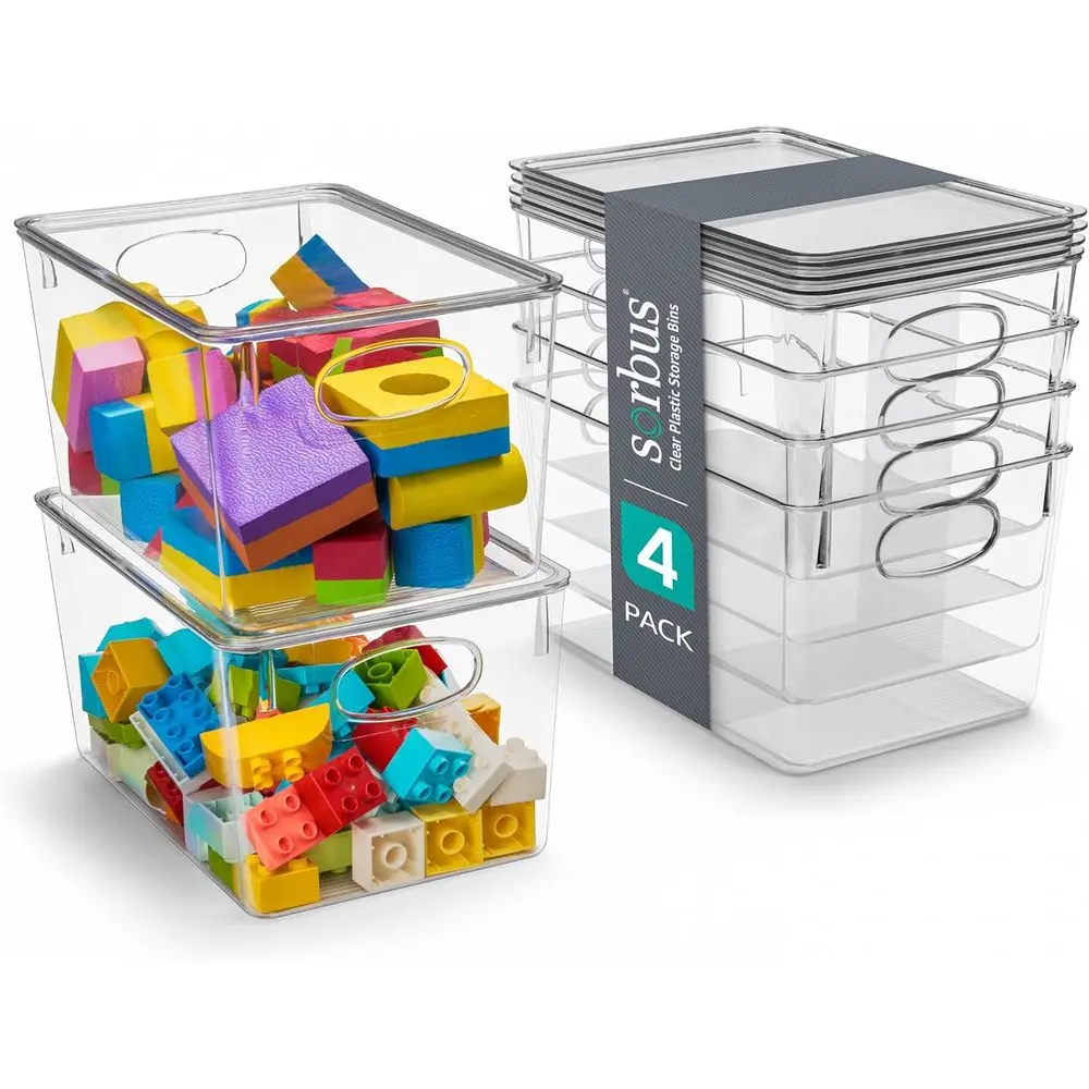 Large Clear Plastic Bins with Lids – Stackable Organizer for Toys, Clothes, Medicine, Makeup, Art Supplies, Closet, Bathroom, an
Large Clear Plastic Bins with Lids – Stackable Organizer for Toys, Clothes, Medicine, Makeup, Art Supplies, Closet, Bathroom, an