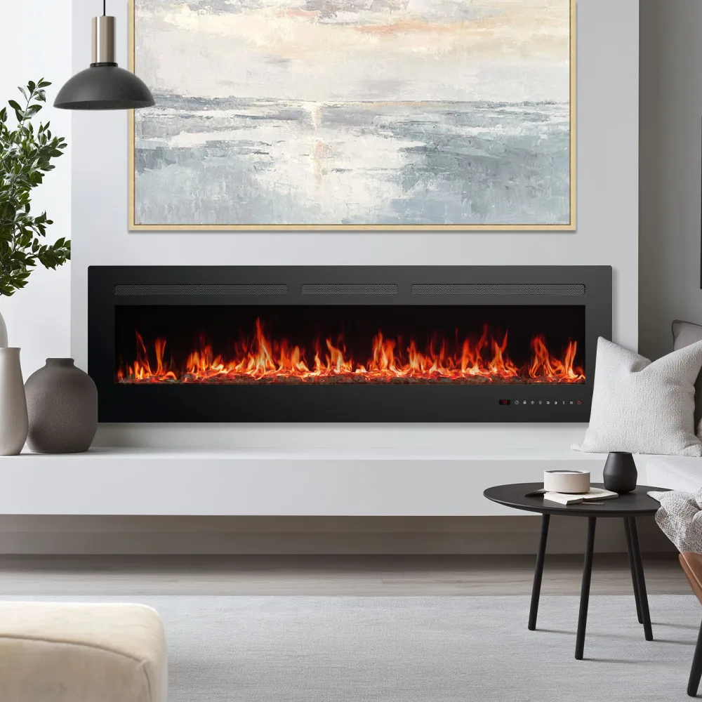 Electric Fireplace, 1500W/750W Wall Mount or Recessed Fireplace Insert and Freestanding, fireplace Heater with Remote Control
Electric Fireplace, 1500W/750W Wall Mount or Recessed Fireplace Insert and Freestanding, fireplace Heater with Remote Control