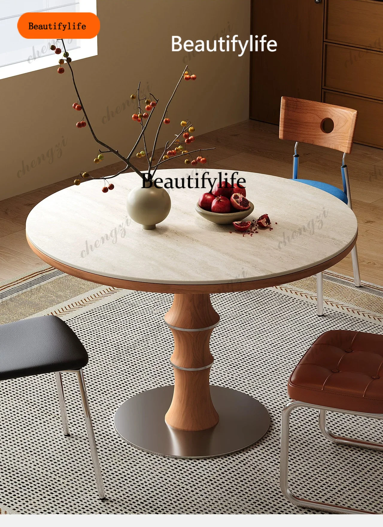 B567 Round table cave stone rock slab dining table small apartment, light luxury retro designer round
B567 Round table cave stone rock slab dining table small apartment, light luxury retro designer round