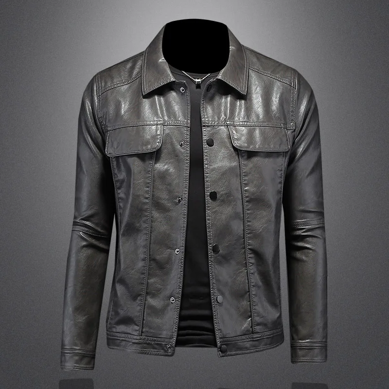 Autumn and Winter New Men's Fashion Handsome with Solid Color Boutique Lapel Motorcycle Leather Coat Slim Fashion M-5XL
Autumn and Winter New Men's Fashion Handsome with Solid Color Boutique Lapel Motorcycle Leather Coat Slim Fashion M-5XL