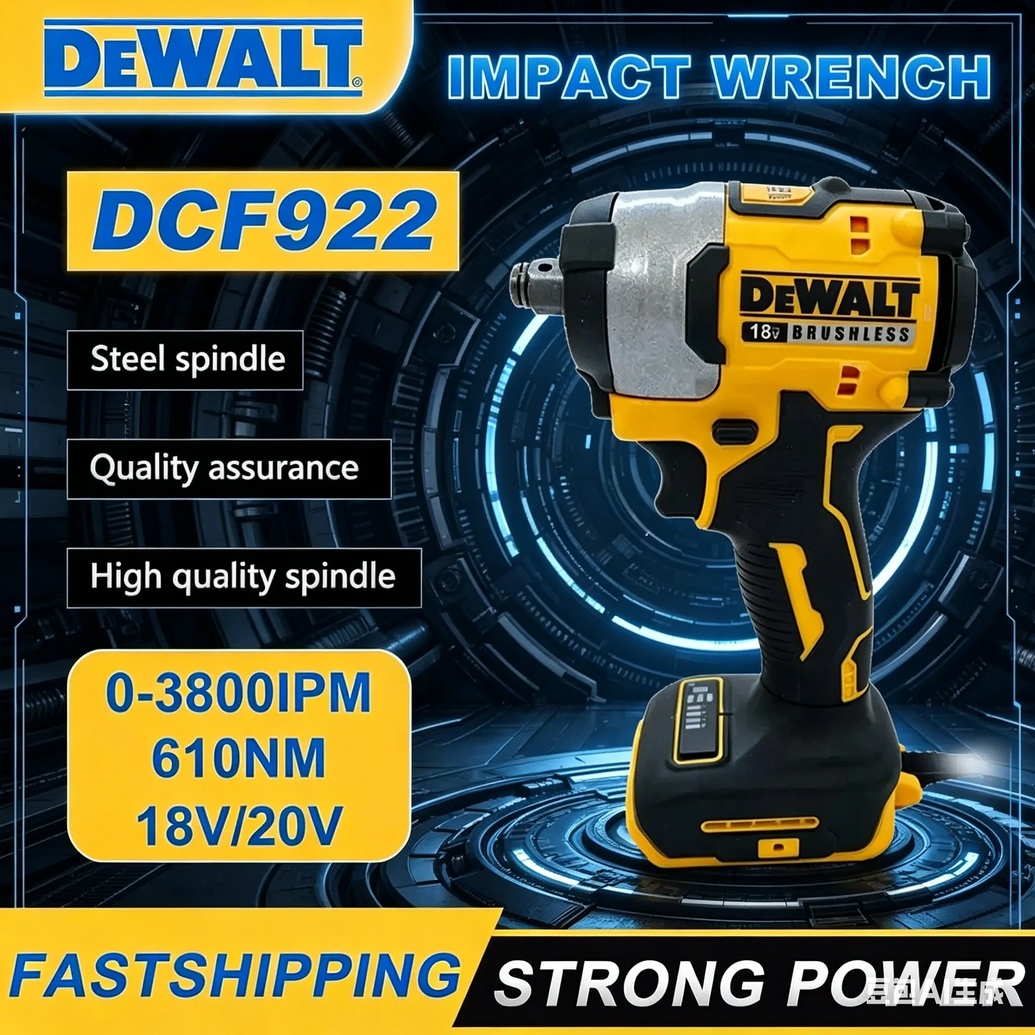 Аккумуляторный ударный гайковерт DEWALT DCF922, высокий крутящий момент 406 Нм (при обратном ходе), 1/2 дюйма, 2500 об/мин, универсальный, 20В, электроинструмент
Аккумуляторный ударный гайковерт DEWALT DCF922, высокий крутящий момент 406 Нм (при обратном ходе), 1/2 дюйма, 2500 об/мин, универсальный, 20В, электроинструмент
