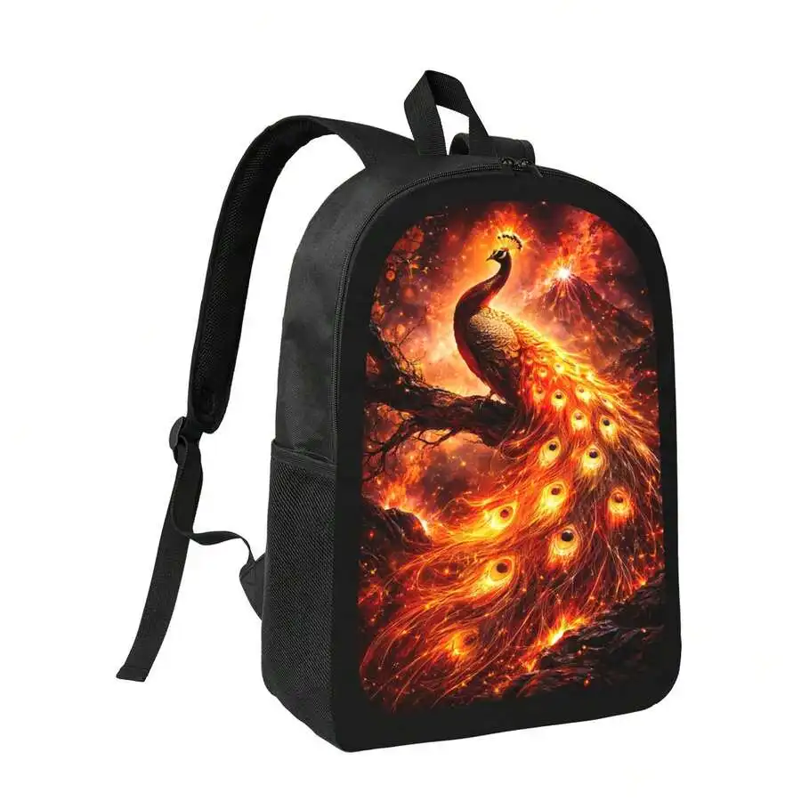 Flame Peacock Print Backpack Stylish Casual Lightweight Daypack For Men Women
Flame Peacock Print Backpack Stylish Casual Lightweight Daypack For Men Women