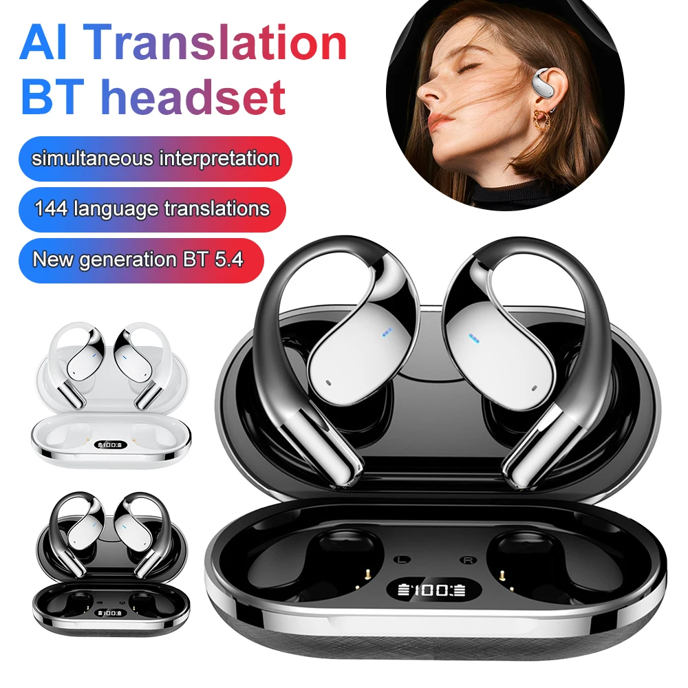 Wireless BT Translation Earbuds HIFI Bass ENC Noise Reduction 144 Languages Real Time Ai Translating OWS Open Headphones
Wireless BT Translation Earbuds HIFI Bass ENC Noise Reduction 144 Languages Real Time Ai Translating OWS Open Headphones