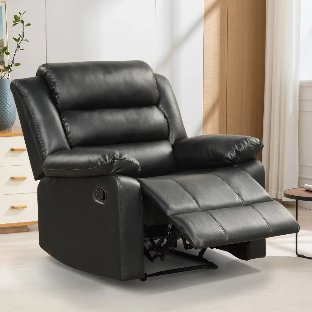 Recliner Comfortable Arms and Back Faux Leather Reclining Chair Sofa for Living Room Bedroom, Black
Recliner Comfortable Arms and Back Faux Leather Reclining Chair Sofa for Living Room Bedroom, Black