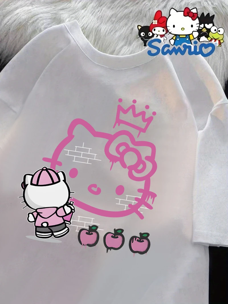 Hello Kitty Rabbit Printed T-shirt, Cotton Comfortable Short Sleeve Round Neck Casual Top, Spring/Summer Women's Wear
Hello Kitty Rabbit Printed T-shirt, Cotton Comfortable Short Sleeve Round Neck Casual Top, Spring/Summer Women's Wear