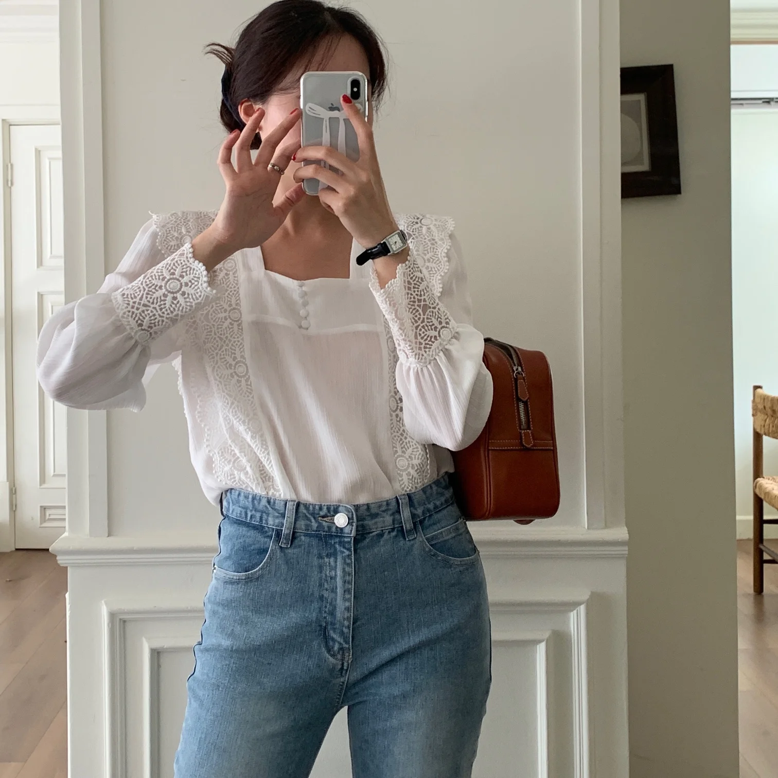 Sweet Loose Lace irt Women's Top Front Ba Two-Way Wear Design Summer New Sle Breathable Comfortable Long Sve Commute...
Sweet Loose Lace irt Women's Top Front Ba Two-Way Wear Design Summer New Sle Breathable Comfortable Long Sve Commute...